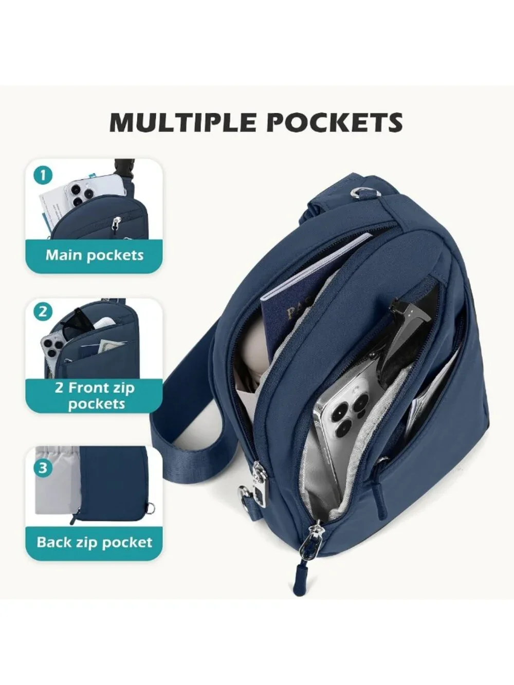 Anti-Theft Sling Crossbody Bag for Travel | RFID Blocking Small Purse Wallet
